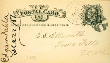 Card postmarked in Freeport on December 22, 1886