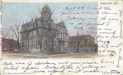 card postmarked 1906 showing Court House
