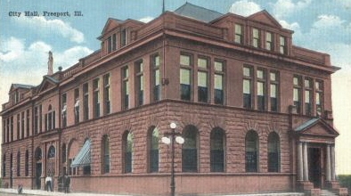 card postmarked 1907 showing City Hall
