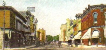 card postmarked 1908 showing East Main Street