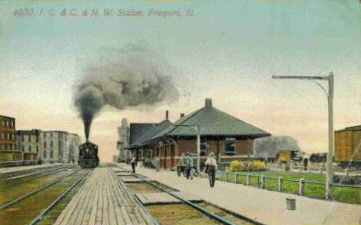 the C. & C. & N. W. Railroad Station