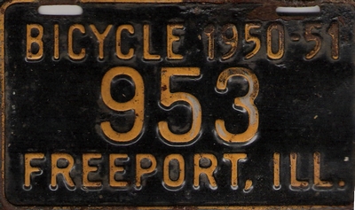 1950-1951 bicycle plate