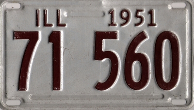 My father's 1951 license plate.