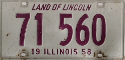 1958 license plate