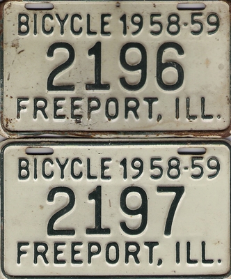 Bicycle plates for me & my sister.