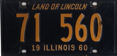 1960 license plate