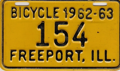 My 1962-1963 bicycle license plate.