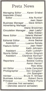 The 1972-73 Pretz News staff