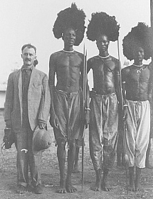 Heller with the Dinka Tribe of southern Sudan; rumor has it that they were really, really tall